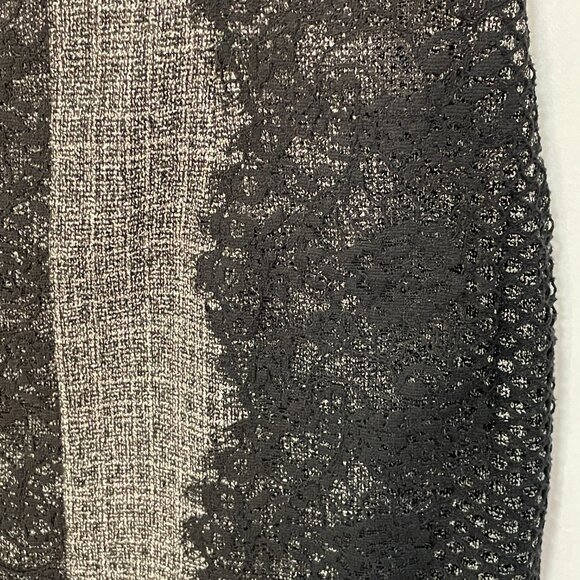 (NWOT) BETSY JOHNSON Lace Trim Sheath Dress, Black/Tweed - 6 - Picture 4 of 8